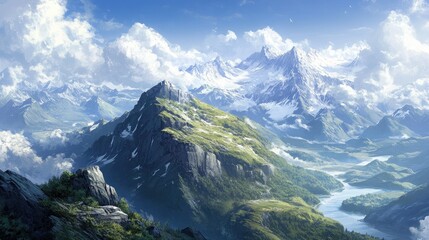 A breathtaking view from a high mountain peak