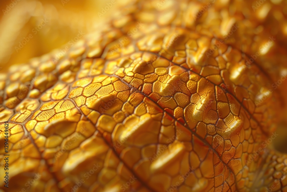 Poster zooming in on gecko skin shows tiny scales and soft ridges illuminated by diffused light