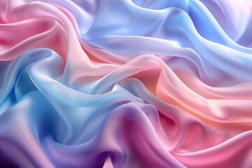 Obraz premium Gentle folds of pastel satin fabric create a dreamy atmosphere with soft hues and smooth blending of colors