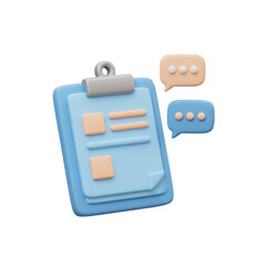 Isolated Clipboard with Speech Bubbles - Feedback and Communication