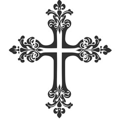 Easter Cross Icon &ndash; Simple and Clean on White Background, Easy for Cut-Out