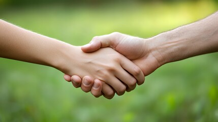 Two hands shaking, symbolizing partnership and agreement.