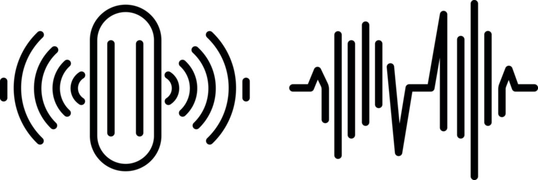 "Sound Wave Icon – Symbol of Audio, Frequency, and Digital Sound Representation"