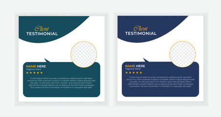 Simple professional feedback and review or testimonial template design for social media post