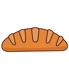 Bread Bakery Drawn Craft hand made Product. Doodle Bread Symbol Isolated on White. Outline Healthy fresh Food Business Symbol Icon.  Gluten Wheat Dessert. Morning Breakfast Sweet and Tasty Theme.