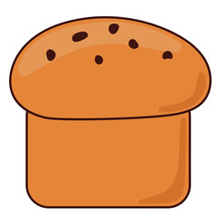 Bread Bakery Drawn Craft hand made Product. Doodle Bread Symbol Isolated on White. Outline Healthy fresh Food Business Symbol Icon.  Gluten Wheat Dessert. Morning Breakfast Sweet and Tasty Theme.