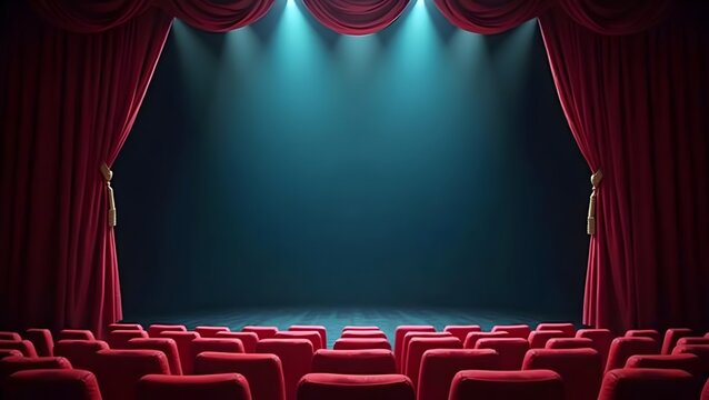 Dramatic Theater Play Ad Banner with Theatrical Visuals and Copy Space