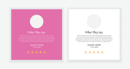 Simple professional feedback and review or testimonial template design for social media post