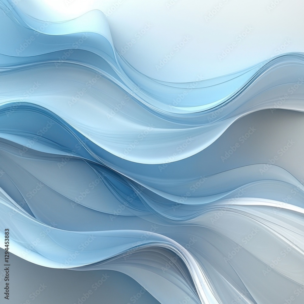 Poster serene abstract blue and gray waves background for modern design projects and creative visualization
