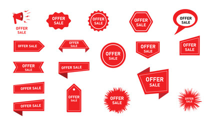 offer Sale Icon Set, Special Offer, Big Sale, Discount, Mega Sale and Online Shopping Banner Template Vector Design, Black Friday sale concept. Black Friday shopping.