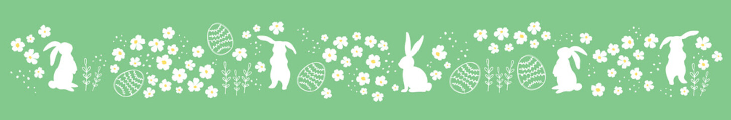 Cute hand drawn easter bunnies design, easter doodle background, great for textiles, banners, wallpapers, wrapping. Vector design