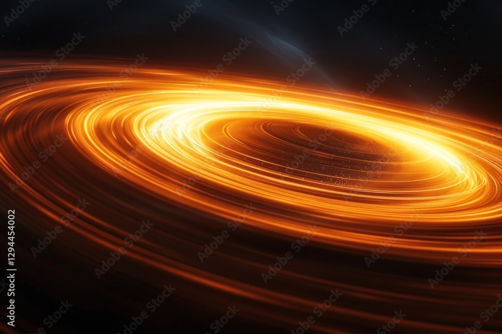 Poster vibrant waves of space curve outward from a distant celestial core, creating a fluid and energetic a