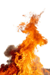 Intense Fire and Smoke Eruption Against a Black Background, fire flames on black background