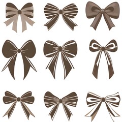 Elegant Bow Icon on White Background – Simple and Decorative, Easy for Cut-Out