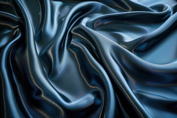 Fototapeta premium Soft satin drapes beautifully, revealing deep folds and highlights under gentle lighting for a rich look