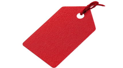 Creative red tag design studio digital content bright environment close-up view inspiration for tagging solutions