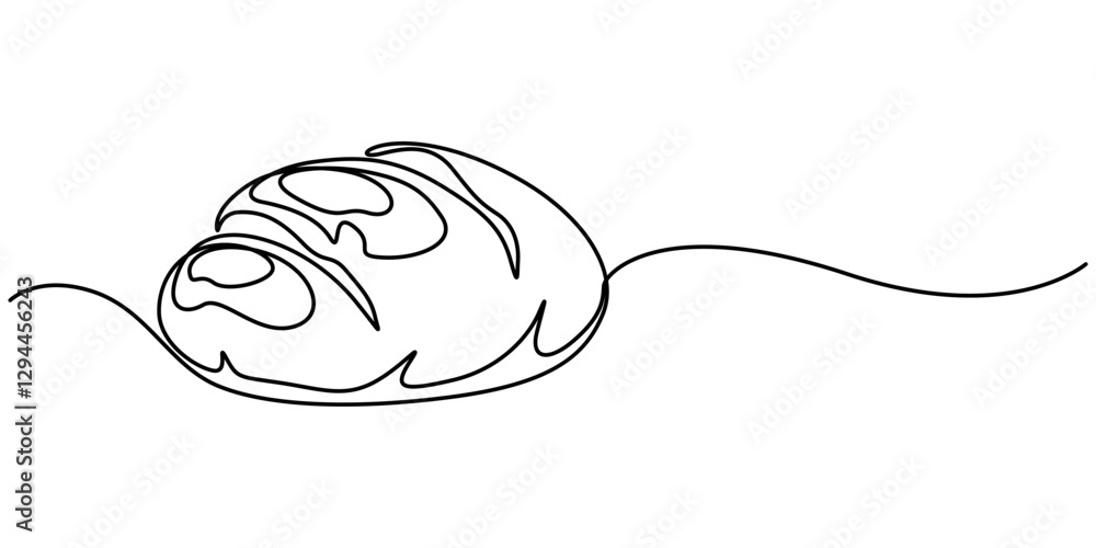 Aufkleber one continuous line drawing of a slice of bread. simple design for breakfast and food concepts, cont