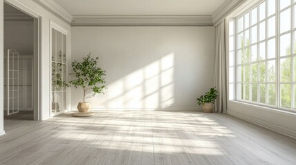 Obraz premium Bright and Spacious Interior of Modern Living Room with Natural Light