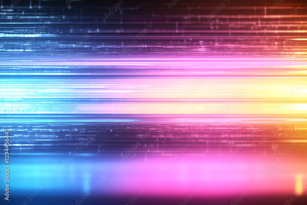 Poster colorful abstract light streaks create a dynamic visual effect in a modern digital space at night