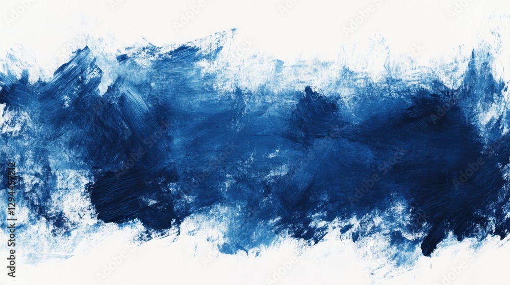 Aufkleber abstract indigo brushstroke on canvas creating a textured background for artistic and modern designs