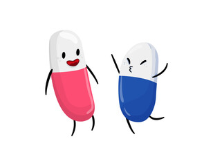 Fototapeta premium Cute Pills Characters