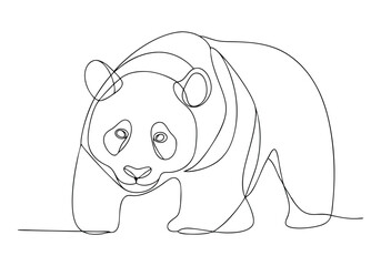 Continuous One Line Panda | Minimalist Animal Vector Illustration