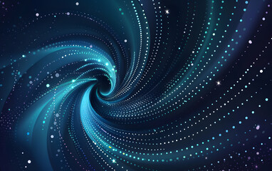 Fototapeta premium Abstract blue spiral background with glowing stars and light effects, creating a futuristic and mesmerizing digital design.