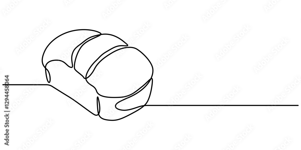 Aufkleber one continuous line drawing of a slice of bread. simple design for breakfast and food concepts, cont