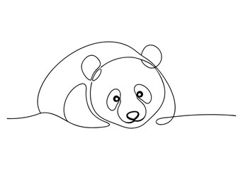 Continuous One Line Panda | Minimalist Animal Vector Illustration