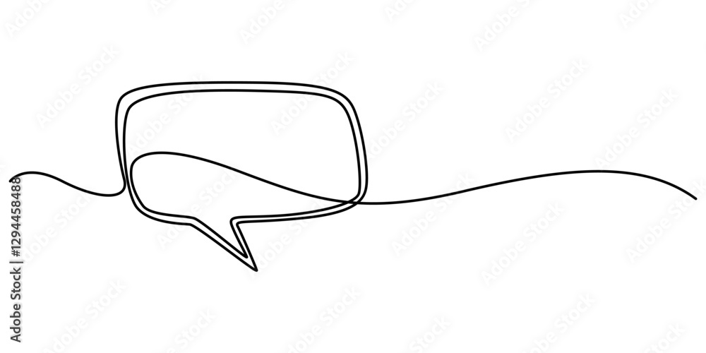 Poster continuous one line of chat bubble icons. one line drawing of conversation dialogue bubbles. chat ic