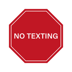No Texting While Driving Sign. Do Not Use Phone While Driving. Careless and Dangerous Driving Behavior. Vector Illustration. 