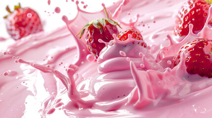 Strawberry Splash in Smooth Pink Yogurt
