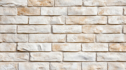 Fototapeta premium Detailed view of a textured white brick wall highlighting natural variations and tones in sunlight