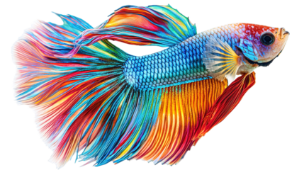 Vibrant betta fish swimming gracefully in aquatic habitat colorful display underwater photography natural environment close-up perspective