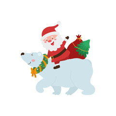 Santa Claus Riding Polar Bear