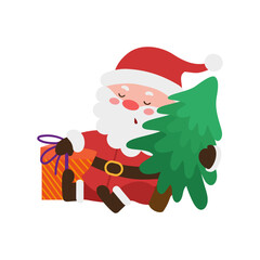 Santa with Christmas Tree