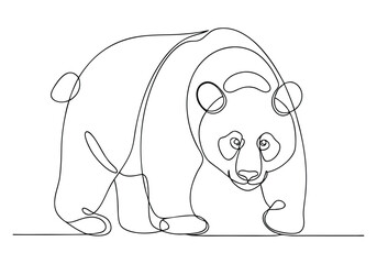 Continuous One Line Panda | Minimalist Animal Vector Illustration