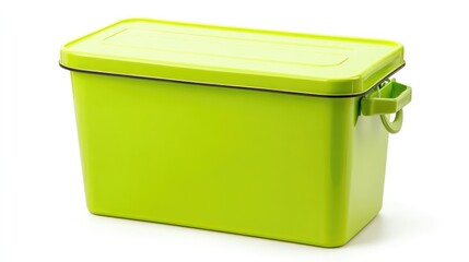 Rectangular plastic kitchen trash bin with a removable lid, displayed on a white background