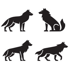 wild animal silhouette vector illustration