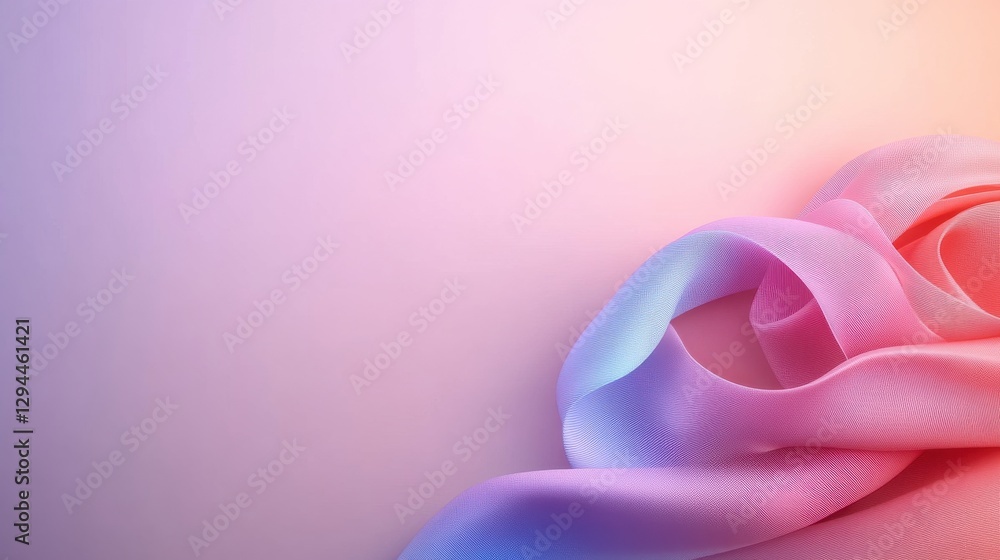 Poster flowing gradient fabric with soft pastel colors in abstract design