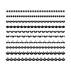 Flower border horizontal floral line decorative pattern frame illustration