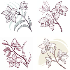 Obraz premium A delicate orchid flower icon with unique petal patterns. 