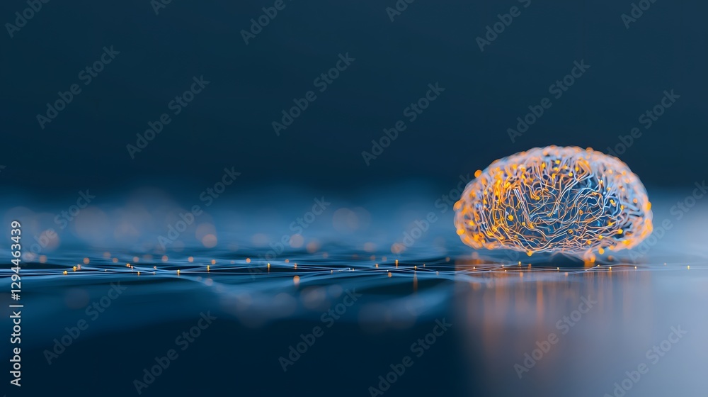 Poster detailed anatomical model of a human brain showcasing complex structures and features in a scientifi
