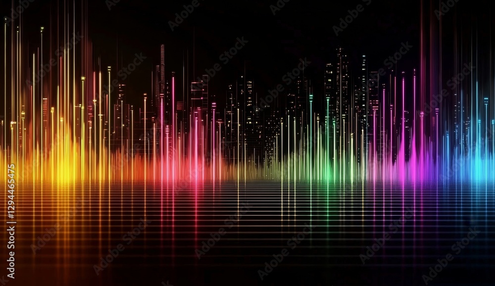 Poster vibrant abstract background featuring an equalizer effect.