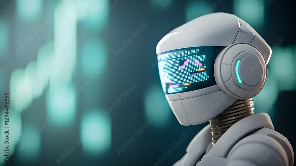 Aufkleber sleek and innovative robot design with futuristic features and a high-tech appearance against a neut