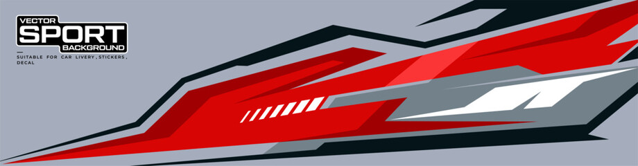 Racing car wrap design vector. abstract stripe racing designs for wrap vehicle, race car, rally, and adventure