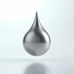 Fototapeta premium Liquid Metal Drop Suspended in Mid-Air with Hyper-Reflective Surface