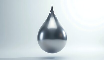 Fototapeta premium Liquid Metal Drop Suspended in Mid-Air with Hyper-Reflective Surface