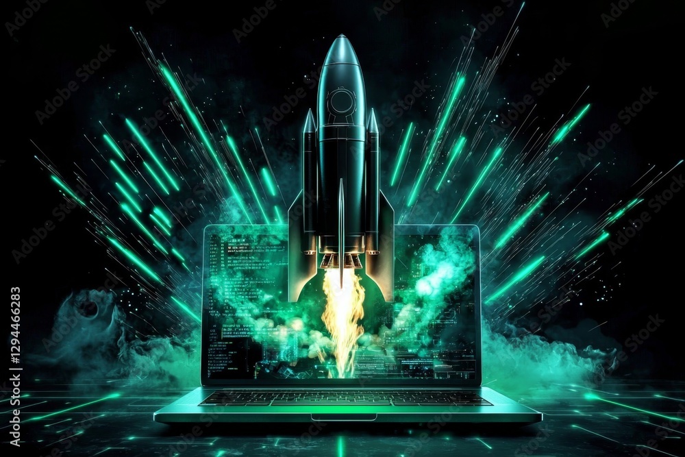 Aufkleber a captivating combination of technology and space in one image.