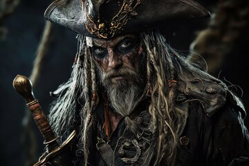 Obraz premium A blend of fantasy and history: the ghost pirate captain.